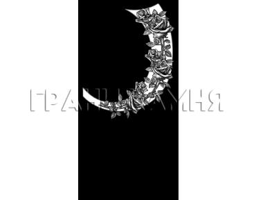 Вертикальный гранитный памятник на могилу с розами №321