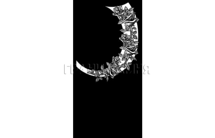 Вертикальный гранитный памятник на могилу с розами №321