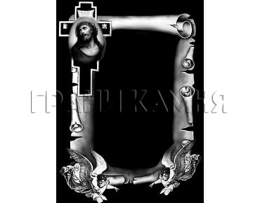 Вертикальный гранитный памятник с Иисусом и ангелами №322