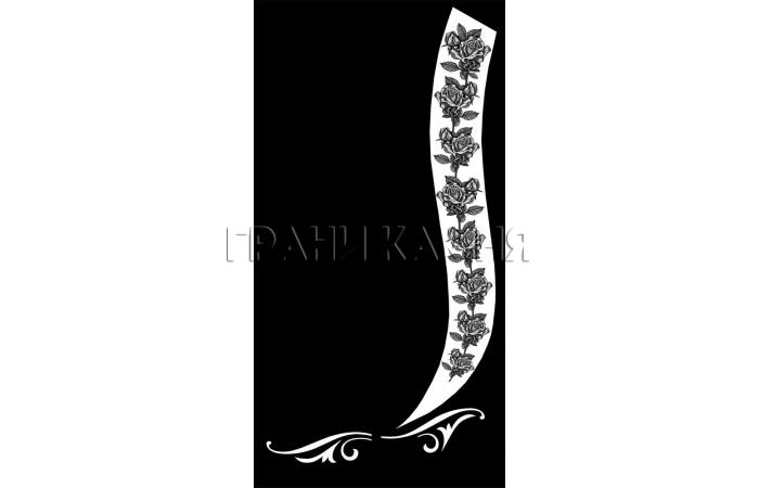 Вертикальный гранитный памятник на могилу с розами №327