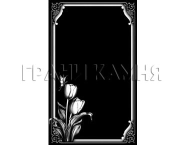 Вертикальный гранитный памятник на могилу с тюльпанами №333