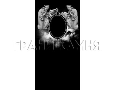 Вертикальный гранитный памятник на могилу с ангелами №337