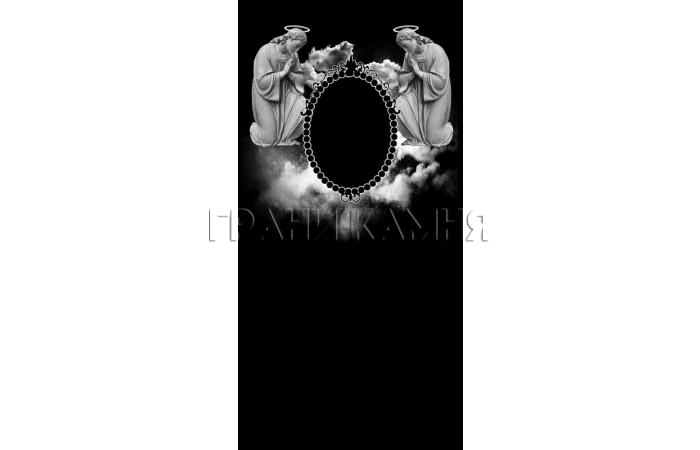 Вертикальный гранитный памятник на могилу с ангелами №337