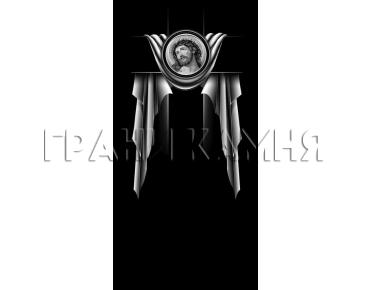 Вертикальный гранитный памятник с Иисусом и крестом №339