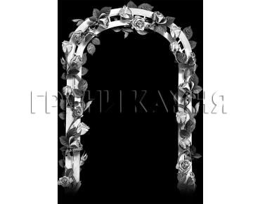 Вертикальный гранитный памятник на могилу с розами №341