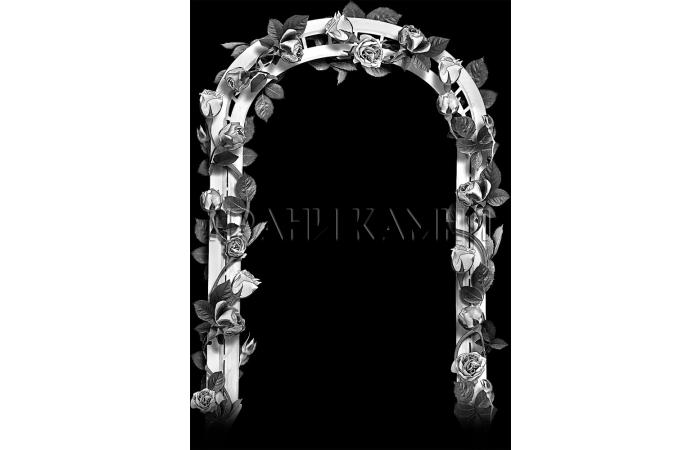 Вертикальный гранитный памятник на могилу с розами №341