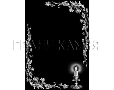 Вертикальный гранитный памятник на могилу со свечой №345