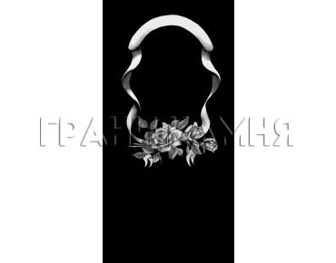 Вертикальный гранитный памятник на могилу с розами №346