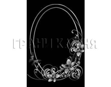 Вертикальный гранитный памятник на могилу с лилиями №351