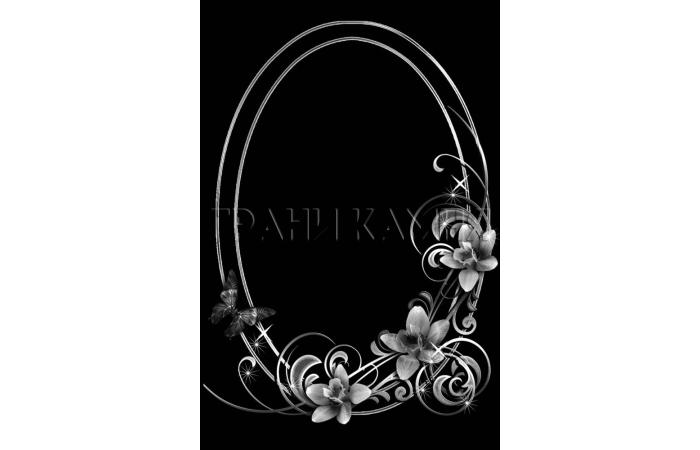 Вертикальный гранитный памятник на могилу с лилиями №351