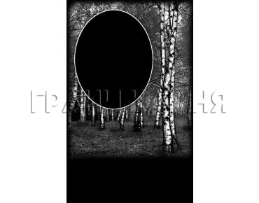 Вертикальный гранитный памятник на могилу с березами №353