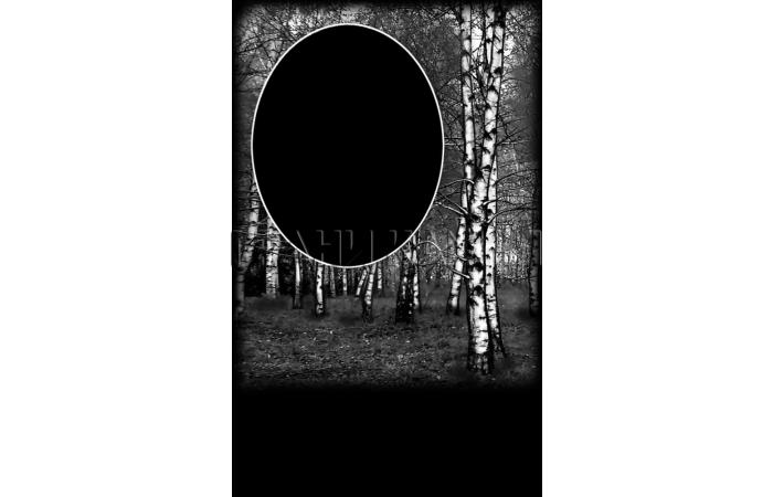 Вертикальный гранитный памятник на могилу с березами №353