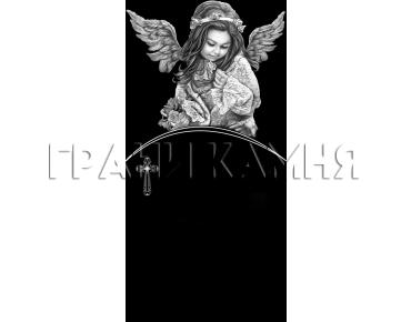 Вертикальный гранитный памятник на могилу с ангелом №357