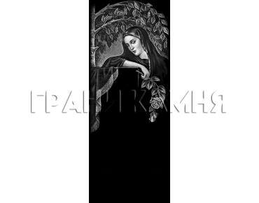 Вертикальный гранитный памятник со скорбящей женщиной №358