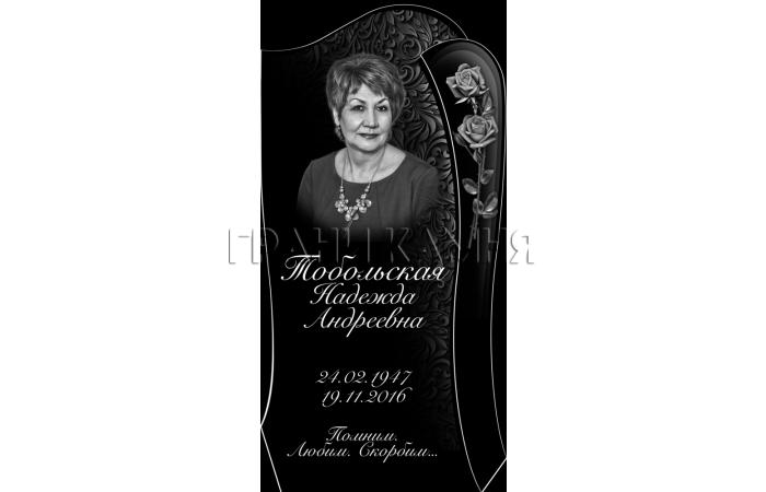 Вертикальный гранитный памятник на могилу с розами №364