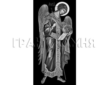 Вертикальный гранитный памятник на могилу с ангелом №365