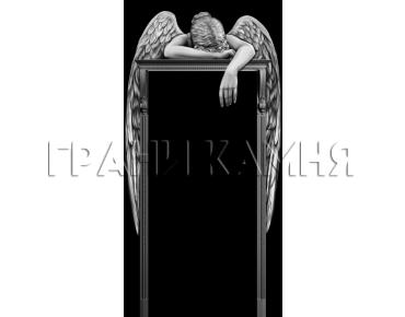 Вертикальный гранитный памятник на могилу с ангелом №367