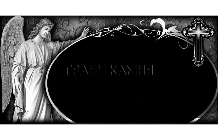 Горизонтальный гранитный памятник на могилу с ангелом №44