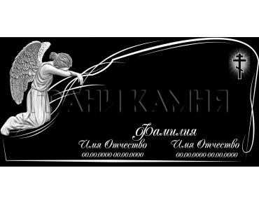 Горизонтальный гранитный памятник со скорбящей женщиной №58