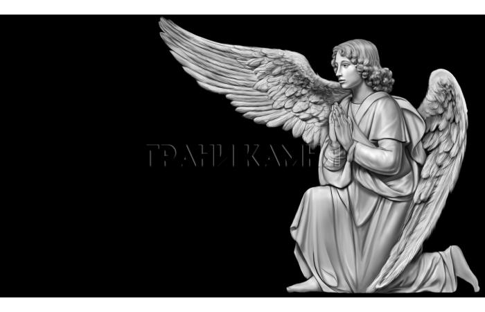 Горизонтальный гранитный памятник на могилу с ангелом №63