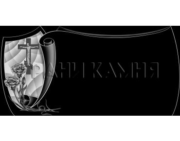 Горизонтальный гранитный памятник с крестом и гвоздиками №67
