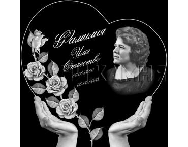 Горизонтальный гранитный памятник на могилу с розами №70