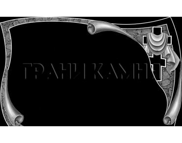 Горизонтальный гранитный памятник с крестом и плащаницей №72