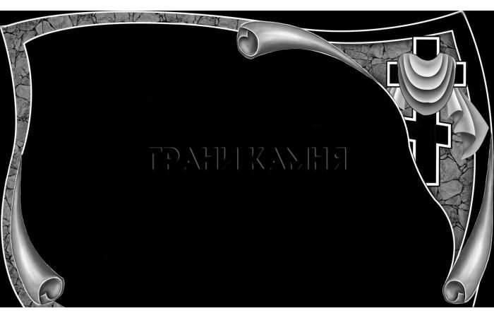 Горизонтальный гранитный памятник с крестом и плащаницей №72