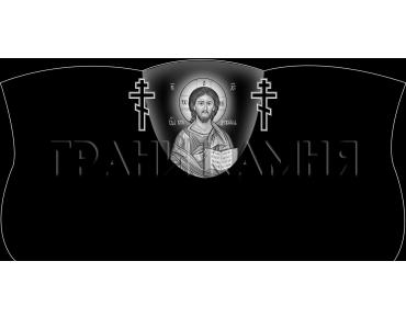 Горизонтальный гранитный памятник на могилу с крестом №74