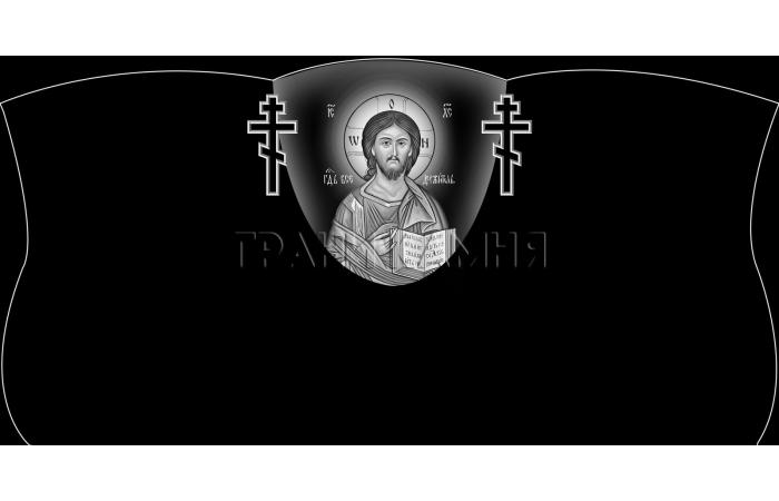 Горизонтальный гранитный памятник на могилу с крестом №74