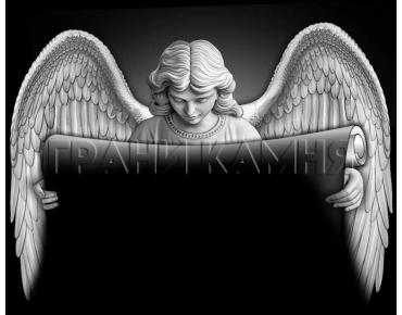 Горизонтальный гранитный памятник на могилу с ангелом №92