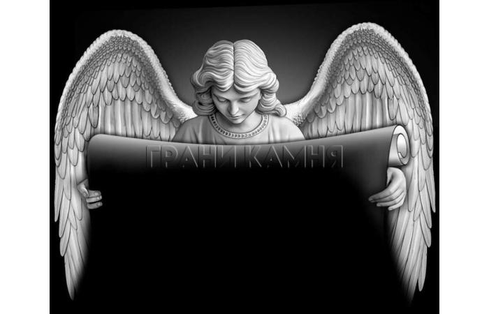 Горизонтальный гранитный памятник на могилу с ангелом №92