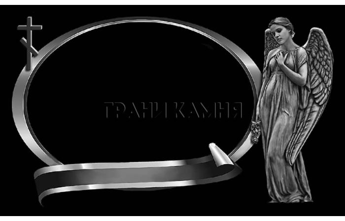 Горизонтальный гранитный памятник на могилу с ангелом №94