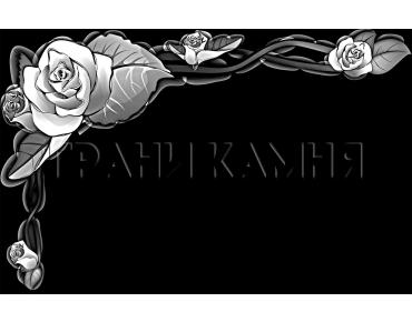 Горизонтальный гранитный памятник на могилу с розами №96