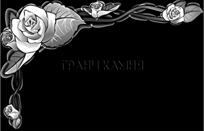 Горизонтальный гранитный памятник на могилу с розами №96