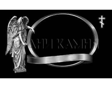 Горизонтальный гранитный памятник с ангелом и крестом №97