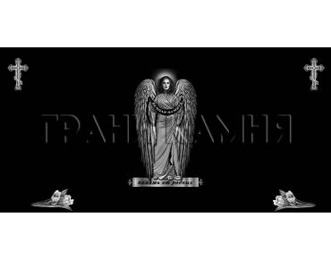 Горизонтальный гранитный памятник с ангелом и крестом №106