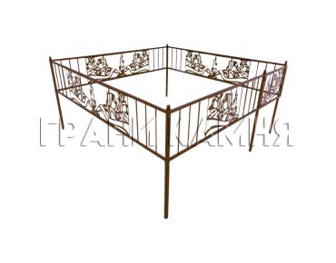 Ограда металлическая для могилы №24 Роза, лазерная резка
