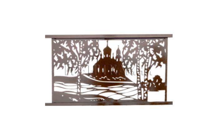 Металлическая ограда для могилы № 25 Храм, лазерная резка