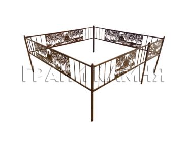 Металлическая ограда для могилы № 25 Храм, лазерная резка