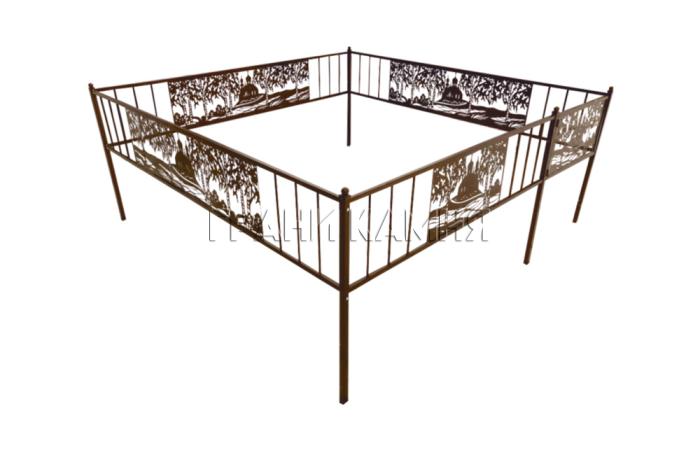 Металлическая ограда для могилы № 25 Храм, лазерная резка