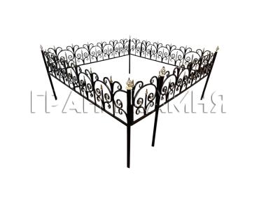 Ограда на могилу металлическая с цинкогрунтом №32