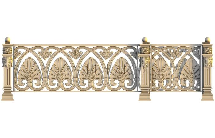 Чугунная оградка на кладбище №12 'Пальметта'