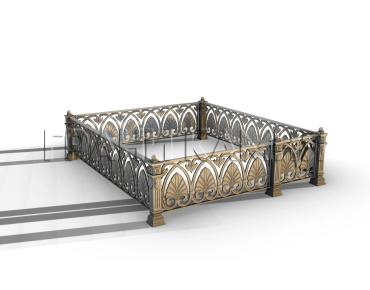 Чугунная оградка на кладбище №12 'Пальметта'