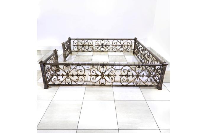 Чугунная ограда на могилу №6 'Цветок'