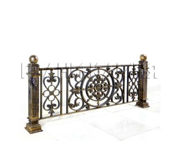 Чугунная ограда на могилу №8 'Крест'