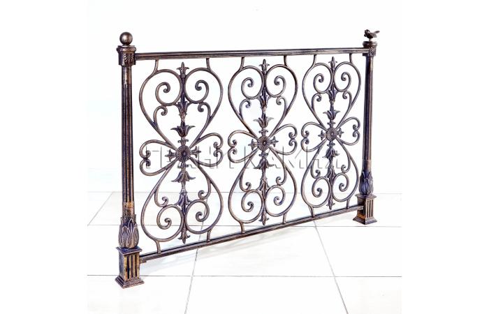 Чугунная ограда на могилу №10 'Вензеля'