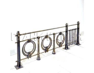 Чугунная ограда на могилу №11 'Модерн' со столбами