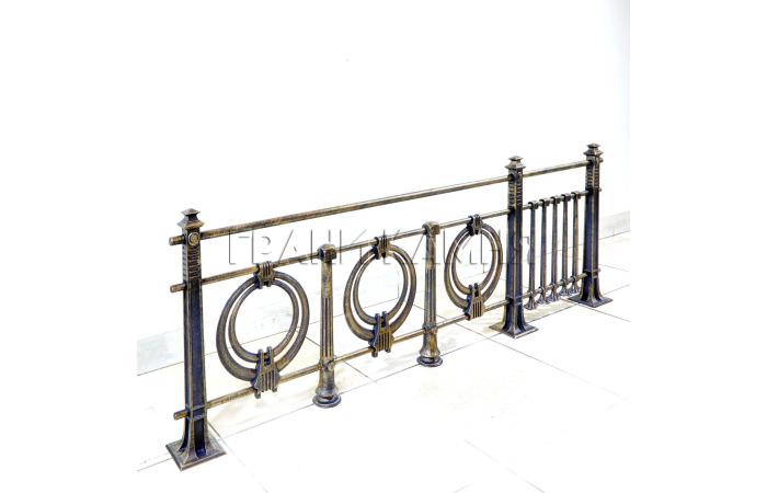 Чугунная ограда на могилу №11 'Модерн' со столбами