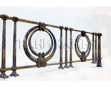 Чугунная ограда на могилу №12 'Модерн малая' со столбами